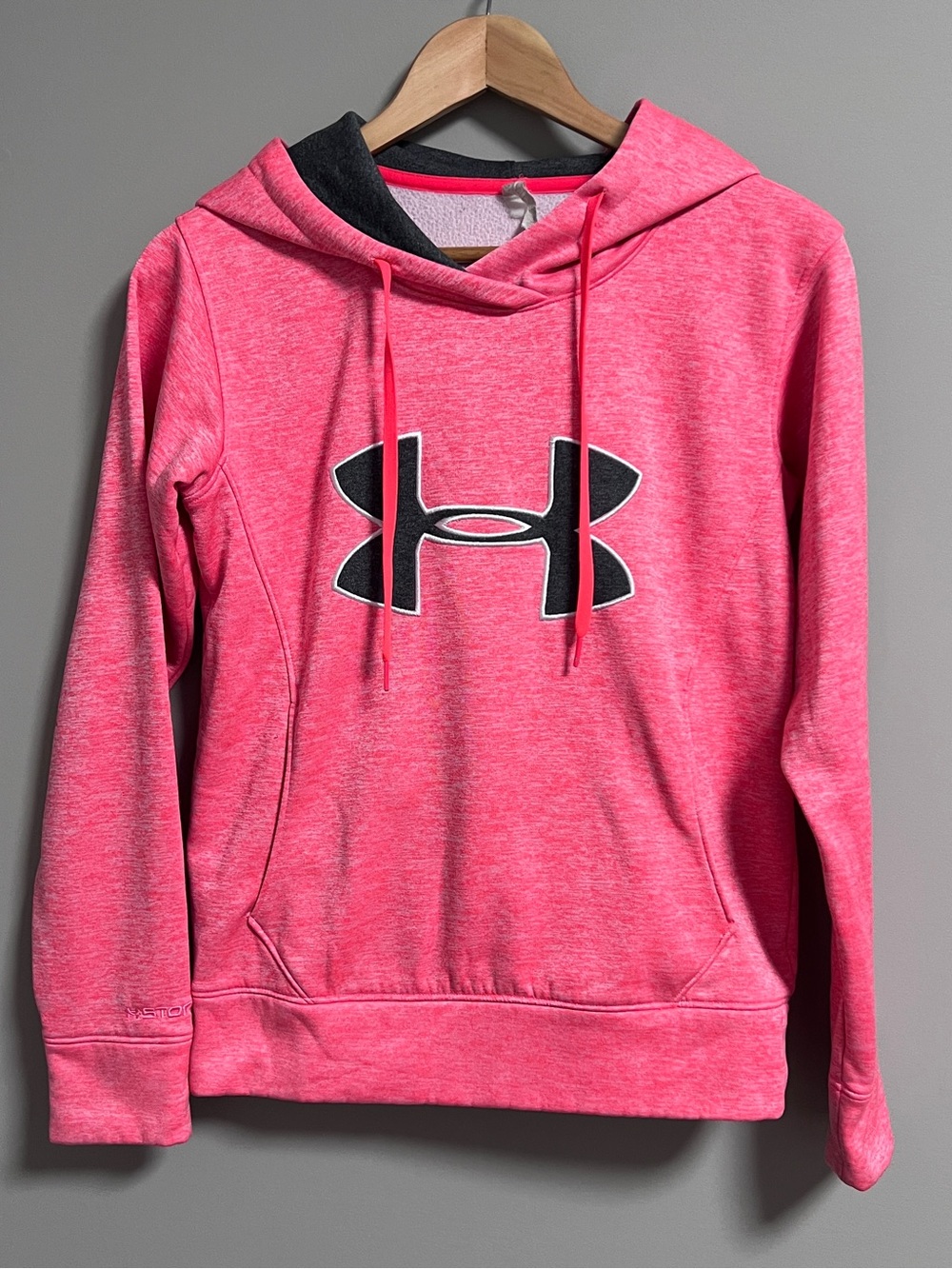 Under Armour Cold Gear Hot Pink Cowl Neck Hoodie with Black Logo XS
